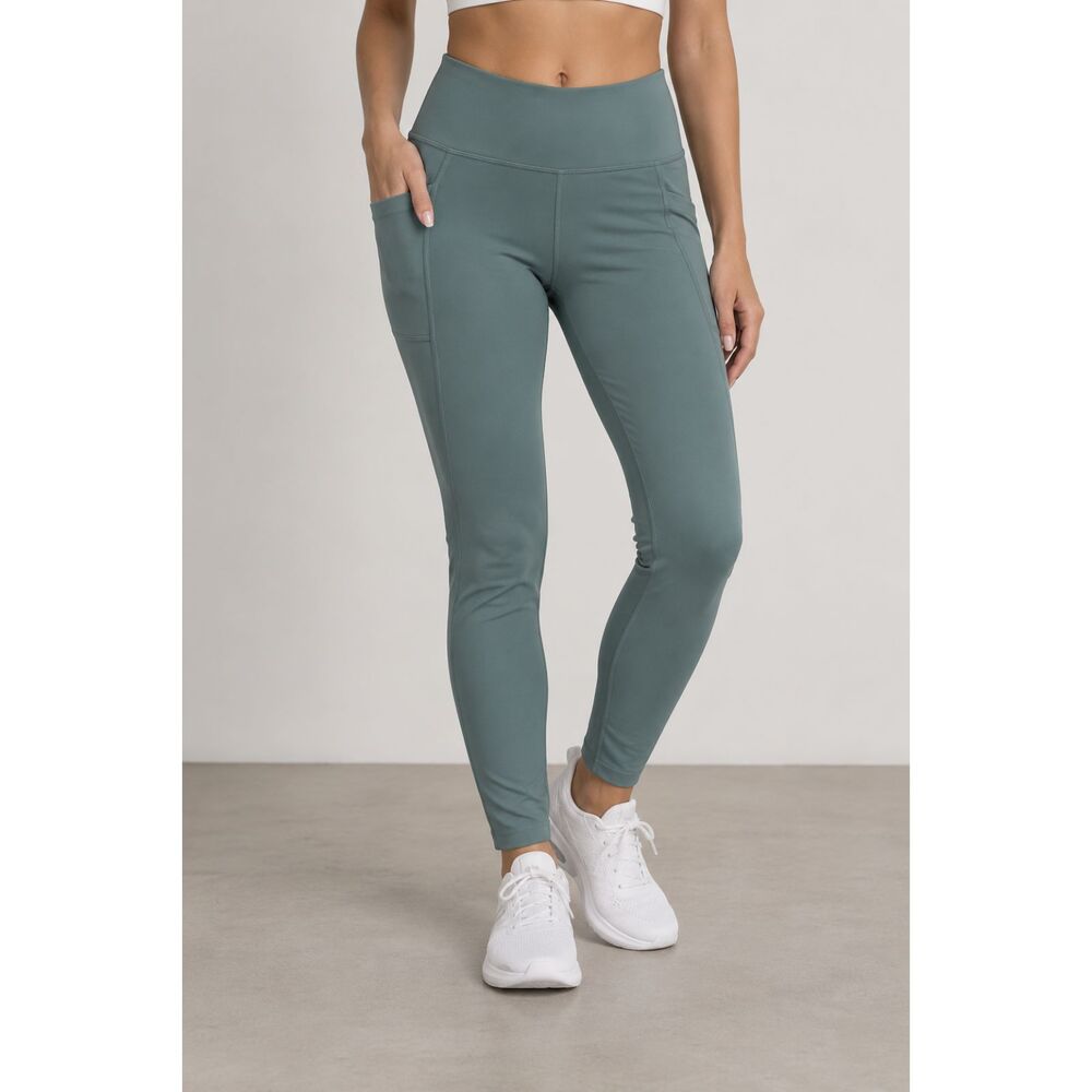 Athleta Salutation Stash Cinch 7/8 Leggings Women’s Size S Sage Green Pocket